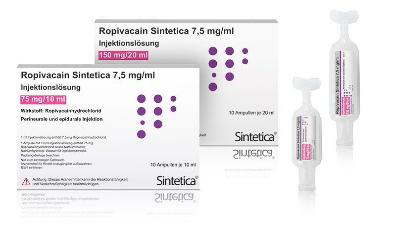 Ropivacain­hydrochlorid Sintetica 7,5 mg/ml Injektionslösung